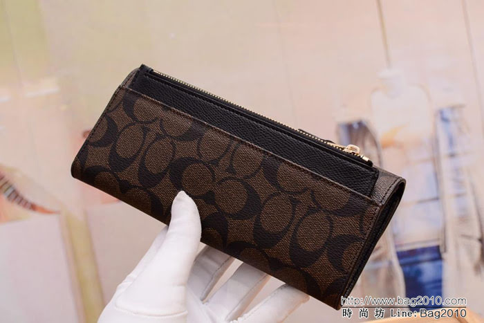 COACH蔻馳 原單錢包 52601 頭層牛皮 卡位多多 有單獨零錢小包  Chz1192